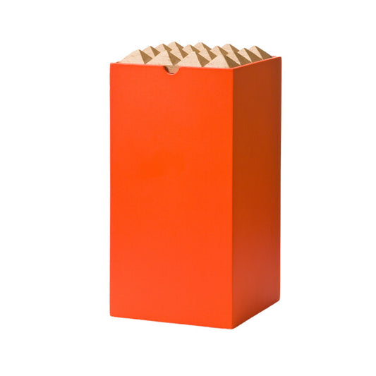 Wooden Storage Box Stationery Pyramid in Neon Orange