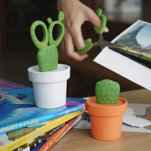 Scissor Cactus Orange and Green Desk Tidy