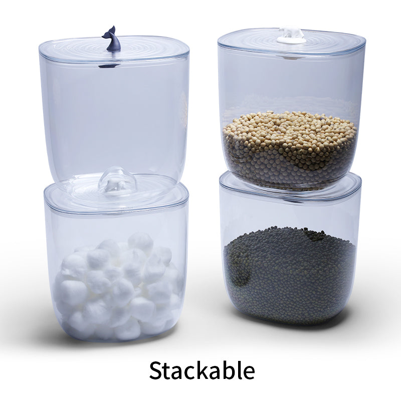 Stackable Container Kitchen Bathroom Moby Whale Ocean Transparent 3.5 Litre