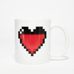 Mug with heat changing 'Pixel Heart' in white