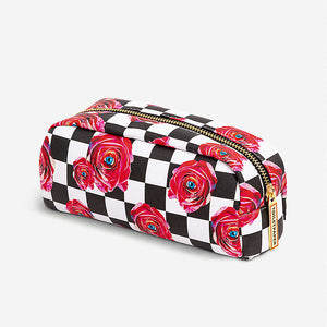 Cosmetic Bag Seletti Roses Checkered Pattern