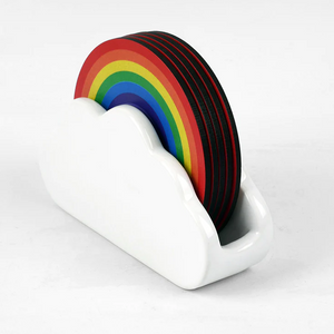 Rainbow Coaster 6 pcs with Cloud Holder