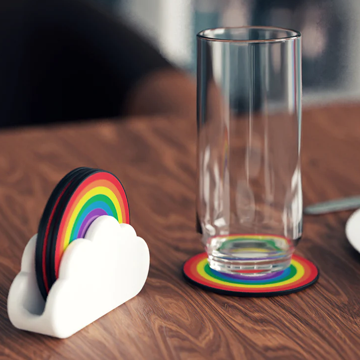 Rainbow Coaster 6 pcs with Cloud Holder