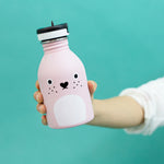 Small water bottle 9oz stainless steel in pink