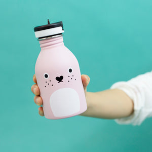 
            
                Load image into Gallery viewer, Small water bottle 9oz stainless steel in pink
            
        