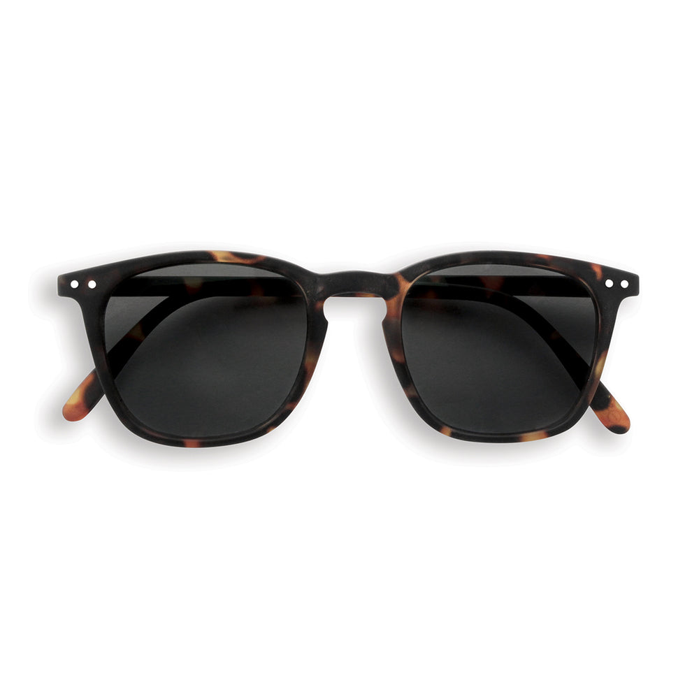 Sunglasses Unisex Tortoise Trapeze Frame E with Grey Lenses