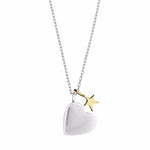 Heart and star double charm silver and gold necklace