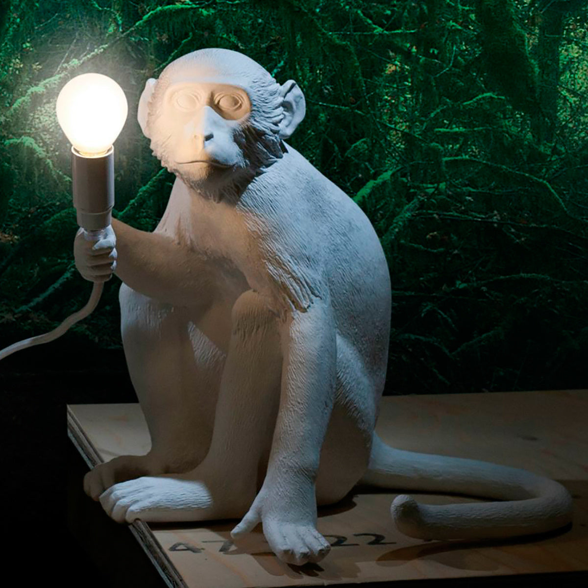 Seletti sitting monkey lamp light in white
