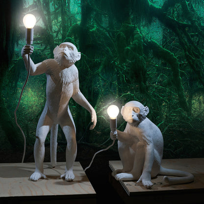 Seletti sitting monkey lamp light in white