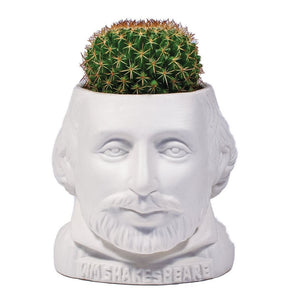 Plant Pot William Shakespeare Ceramic Mini Planter White