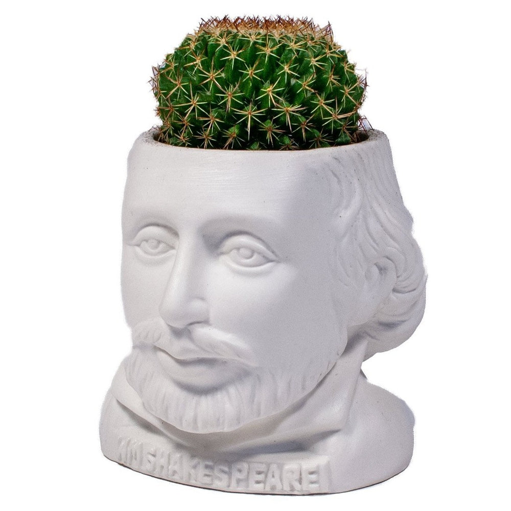 Plant Pot William Shakespeare Ceramic Mini Planter White