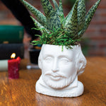 Plant Pot William Shakespeare Ceramic Mini Planter White