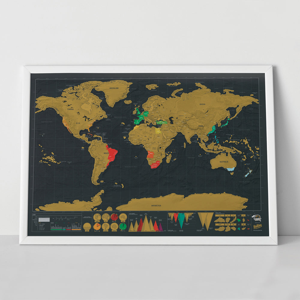 Deluxe World Map Scratch Map Large