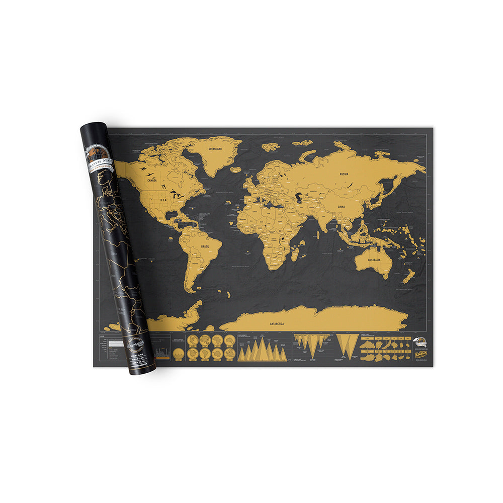 Deluxe World Map Scratch Map Large