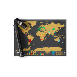 Deluxe World Map Scratch Map Large