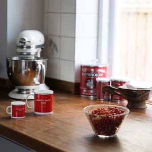 Union Jack red mug