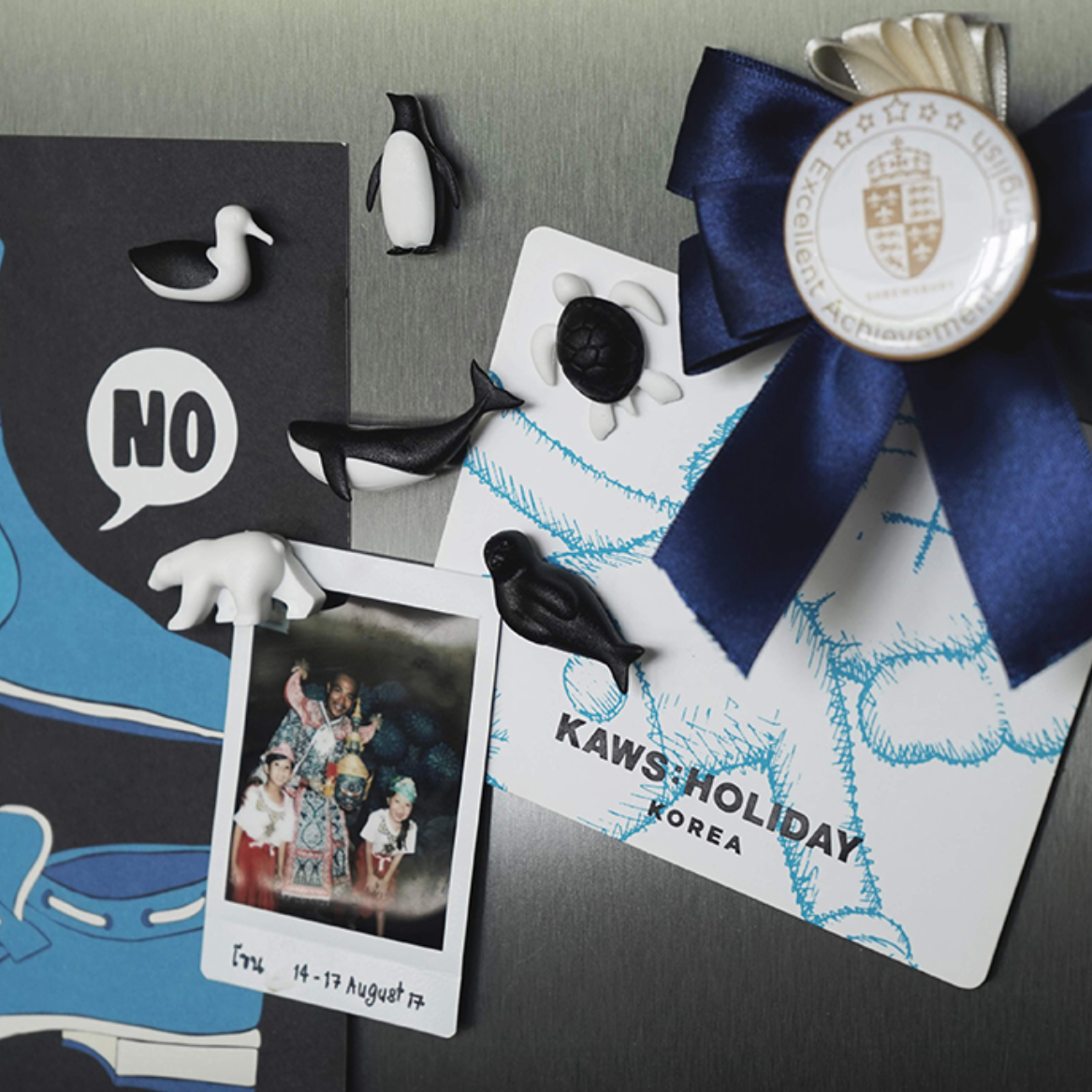 Magnets 'Save the Ocean' Stationary Set of 6 Black White