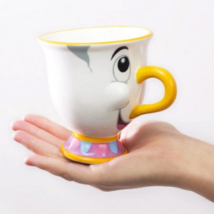 
            
                Load image into Gallery viewer, Beauty and the Beast Chip Mug Tea Cup in White Yellow Pink Blue
            
        