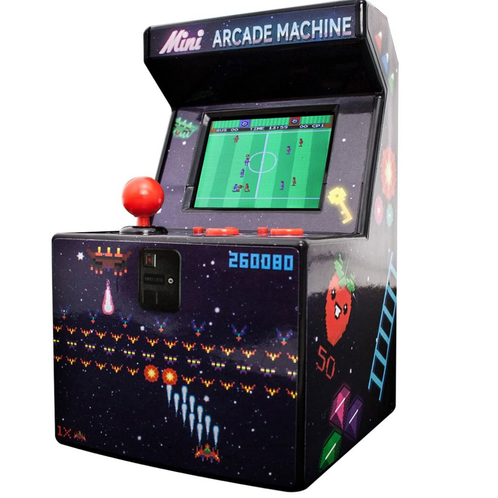 Retro Mini Arcade Game Machine with 240 Games Black Red Yellow Blue