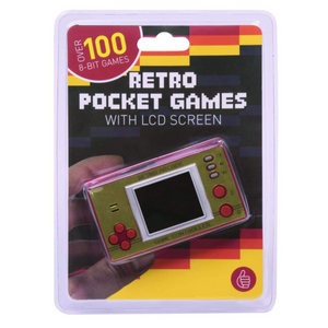 Retro Pocket Game Console With LCD Screen Gold and White