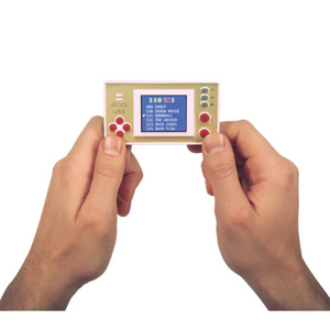 Retro Pocket Game Console With LCD Screen Gold and White