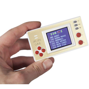 Retro Pocket Game Console With LCD Screen Gold and White