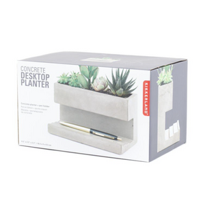 Planter and Pen Holder Desk Tidy Stationery Organiser Concrete in Grey