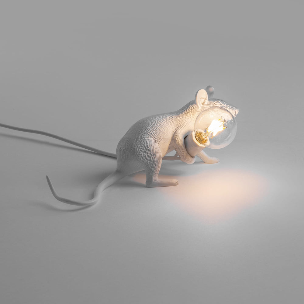 Lamp Mouse Laying Down Seletti in White