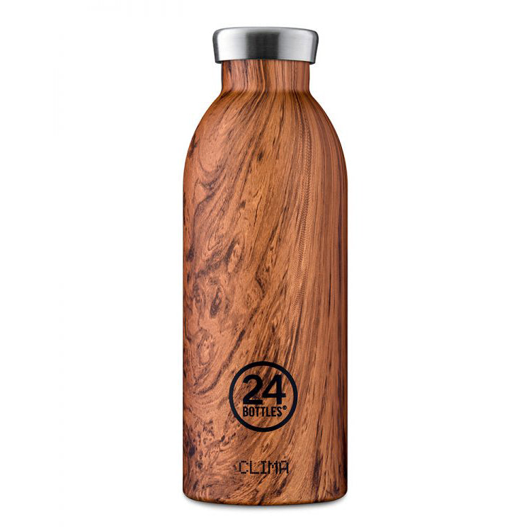 Water Bottle Insulated 500ml Brown Sequoia Wood Finish