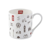 Mug with London Icons souvenir gift in white