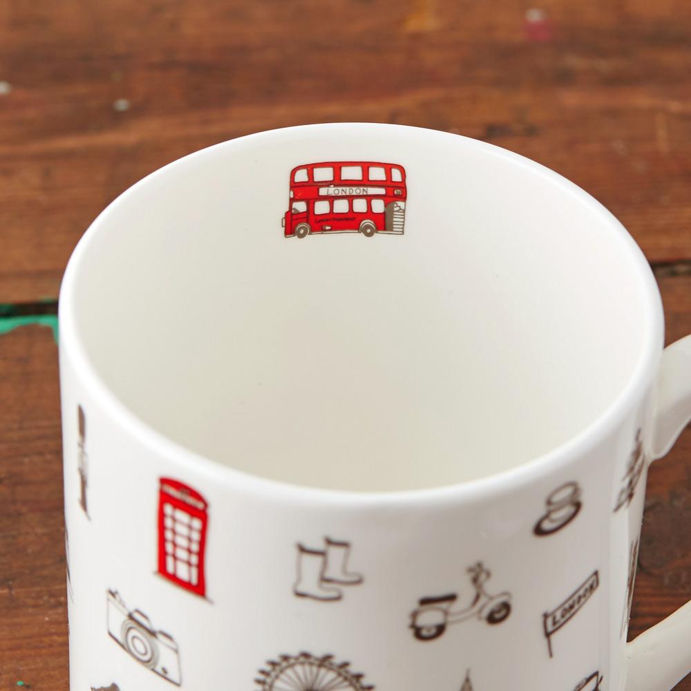 Mug with London Icons souvenir gift in white