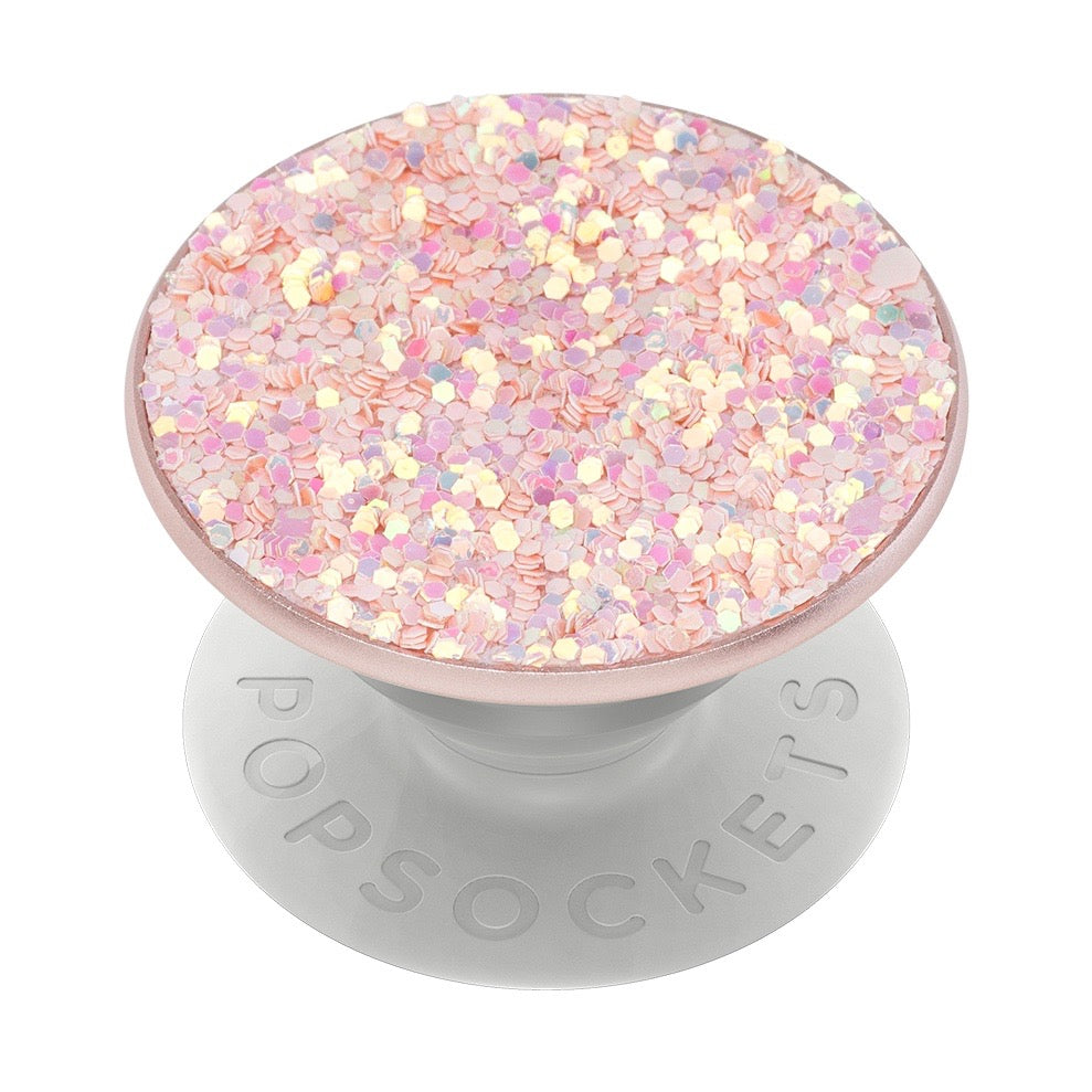 Popsocket Mobile accessory expanding hand-grip and stand in pink sparkles