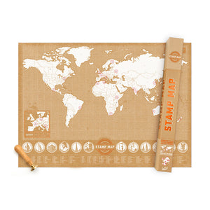 Stamp travel poster map