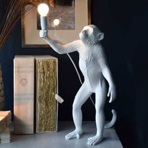 Seletti standing monkey lamp light in white