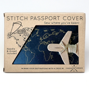 Stitch DIY Passport Cover Vegan Leather Black