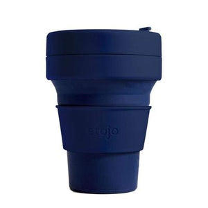
            
                Load image into Gallery viewer, Stojo collapsible cup travel mug 8oz in navy denim
            
        