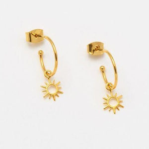 Sun Hoop Earrings In Gold