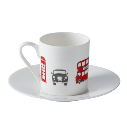 Espresso set of 2 with London Skyline souvenir gift in white