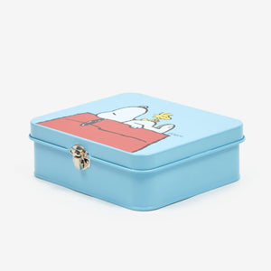 Snoopy Tin Large in Blue and Red House