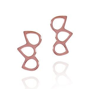 Earrings in gift bottle 'triple point' from rose gold plate