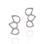 Earrings in gift bottle 'triple point' from solid sterling silver