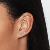 Earrings in gift bottle 'triple point' from rose gold plate