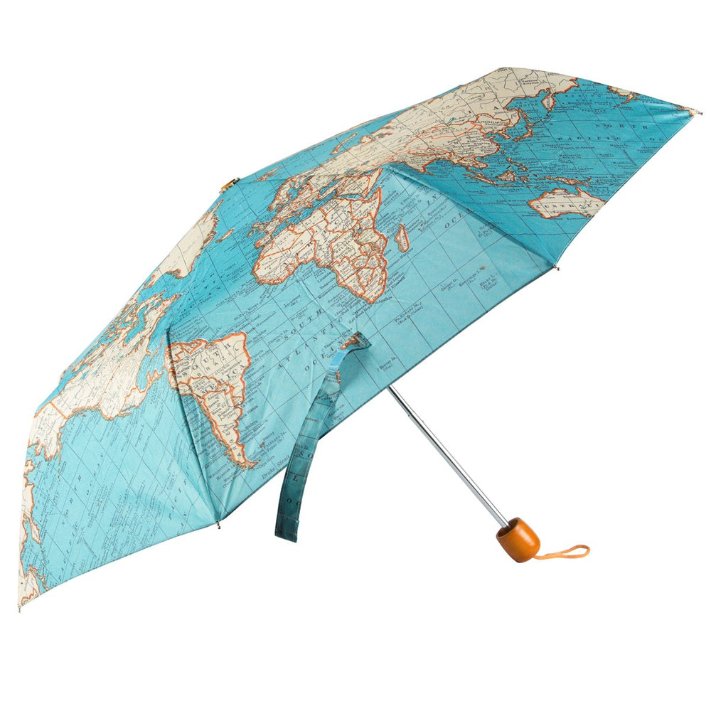 Vintage map folding umbrella
