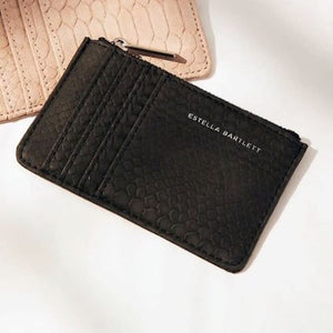 Card Holder Purse Faux Leather in Black Snake Effect