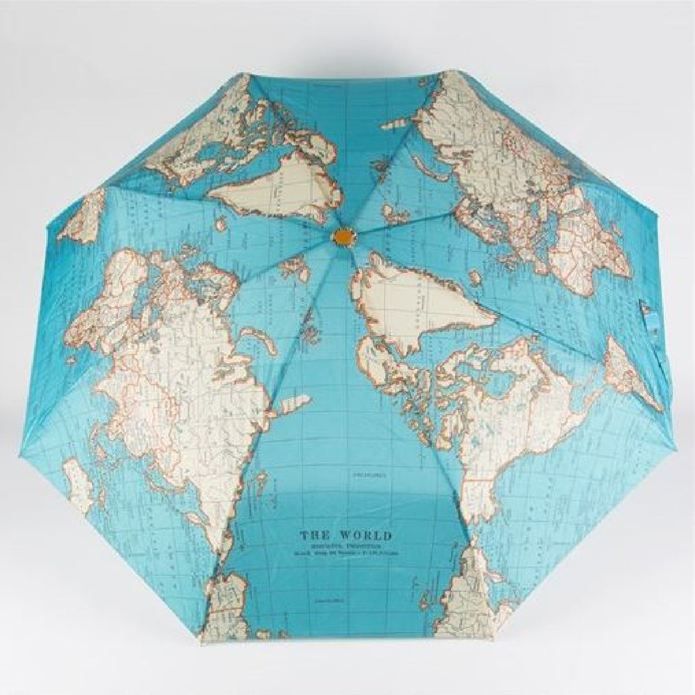 Vintage map folding umbrella