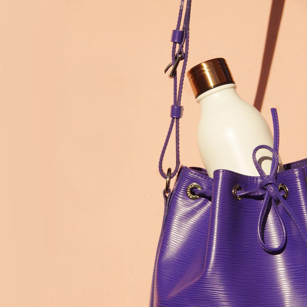 Water Bottle Insulated Leak Proof Double Walled 500ml in White and Gold