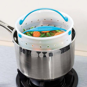 Steamer Strainer Boil Bag Kitchen Hack- Big Vebo in White & Blue