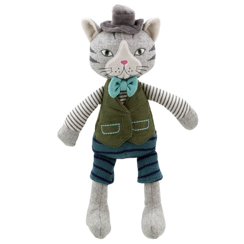 Cat Boy Cuddly Soft Toy Grey Wilberry