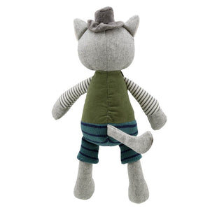 Cat Boy Cuddly Soft Toy Grey Wilberry