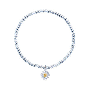Bracelet with a wildflower charm in silver